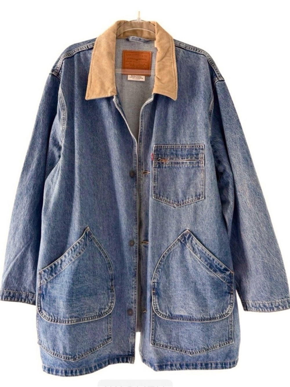 Levi’s Workwear Chore Jacket Denim Utility Corduroy Collar XL
